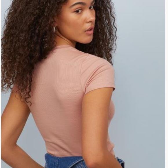 Light pink ribbed tee - Picture 2 of 2